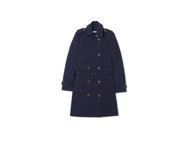 Trench blu navy con bottoni