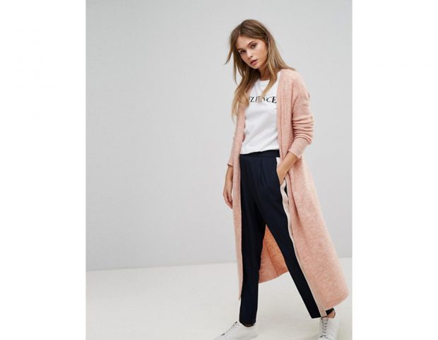 Maxi cardigan rosa pastello