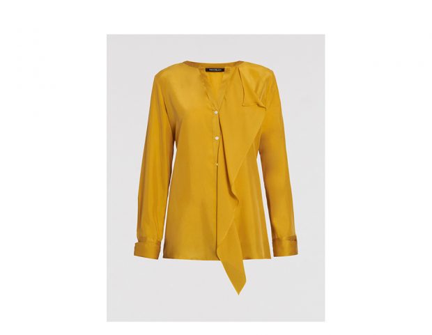 Camicia in seta con volant