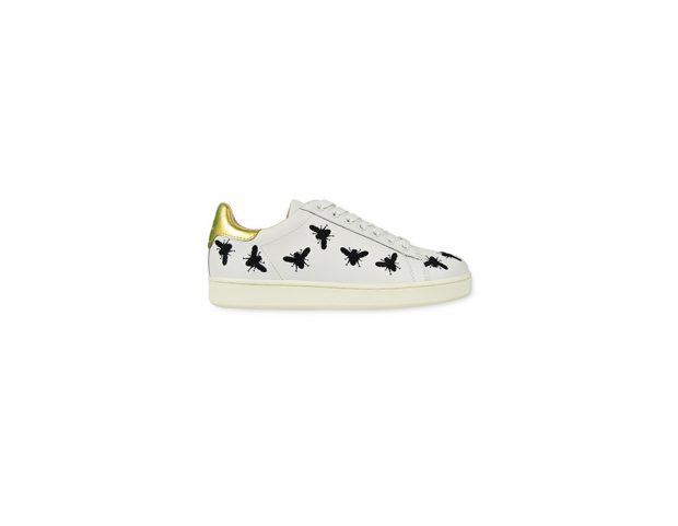 Sneakers in pelle con api ricamate