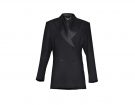 Blazer con revers di raso