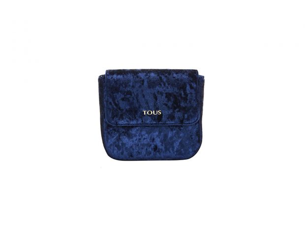 Mini bag in velluto blu