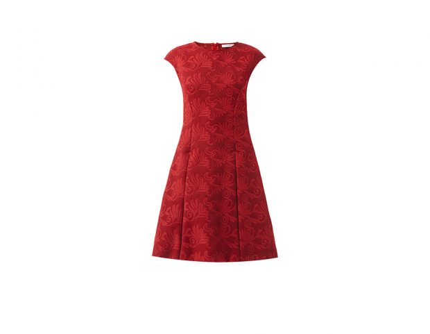 Rosso con ricami jacquard