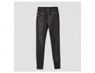 Pantaloni skinny in simil pelle con cerniere