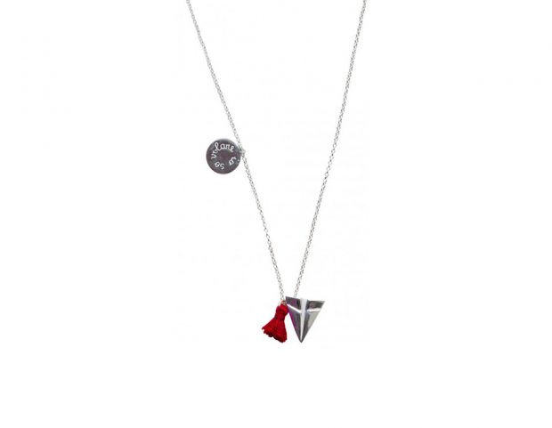Collana d’argento con ciondoli e nappina