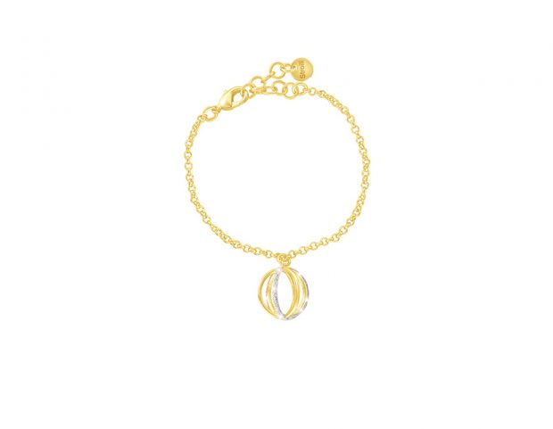 Bracciale in ottone dorato e glitter