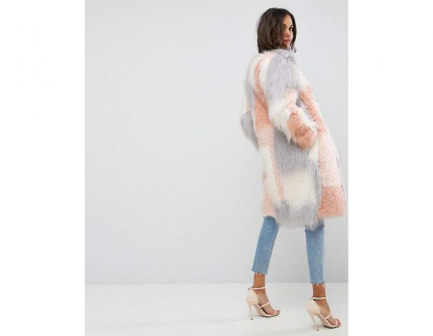 Cappotto in pelliccia patchwork