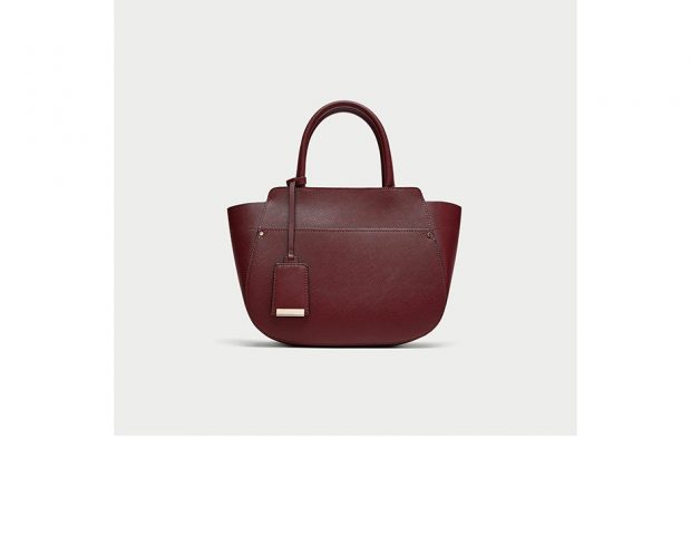 Mini bag a mano in pelle burgundy