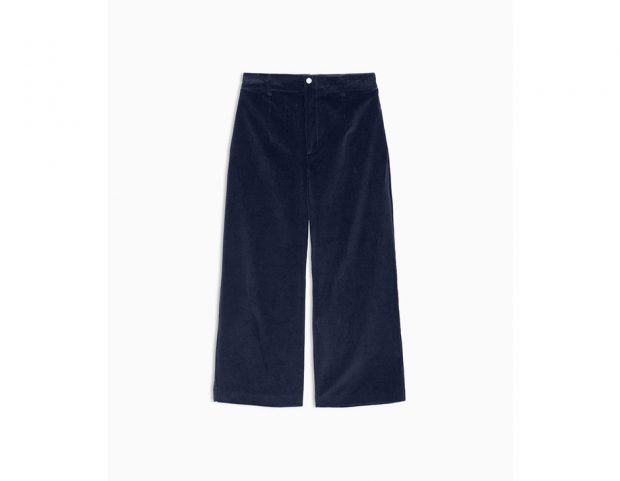 Pantaloni wide leg blu navy