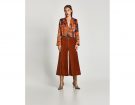 Pantaloni culotte in velluto a coste con zip