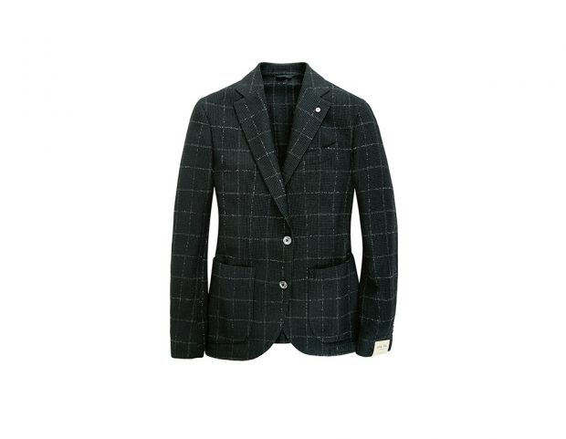 Giacca check in lana bouclé