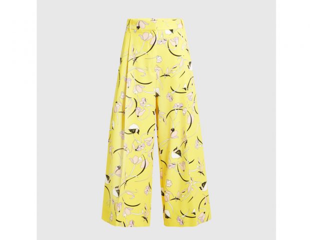 Cropped pants ampi a fantasia
