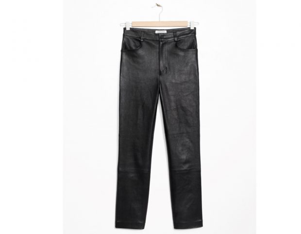 Pantaloni in pelle nera