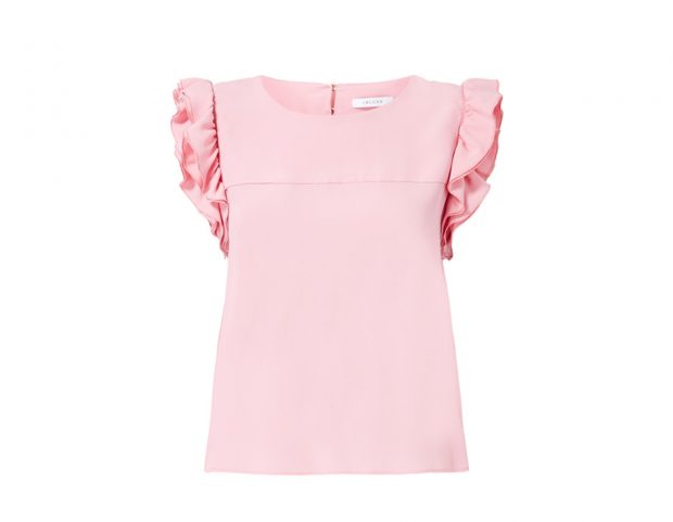 Blusa in misto seta con ruches