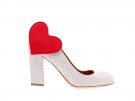 Pumps con cuore in suede