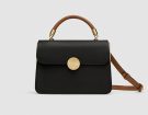 City bag con manico e tracolla a contrasto