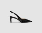 Slingback in pelle stampa cocco