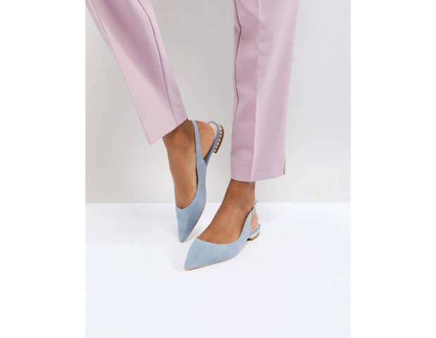 Ballerine in suede celeste