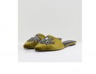Mules con ricamo di strass