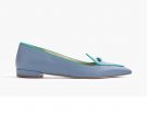 Loafer in pelle pastello con profilo a contrasto