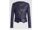 Giacca slim in nappa blu
