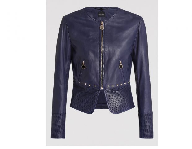 Giacca slim in nappa blu