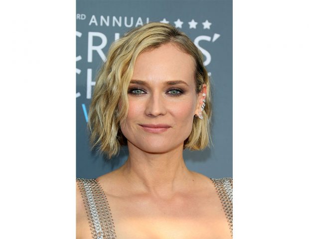 Diane Kruger e il suo caschetto mosso a effetto bagnato.  (Photo credit: Getty Images)