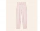 Pantaloni rosa con cintura in vita