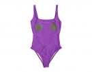 Costume intero con foglie lurex