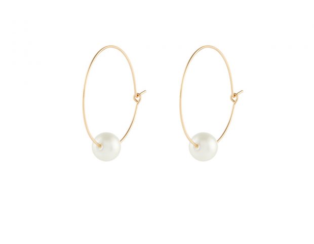 Orecchini a cerchio con perla