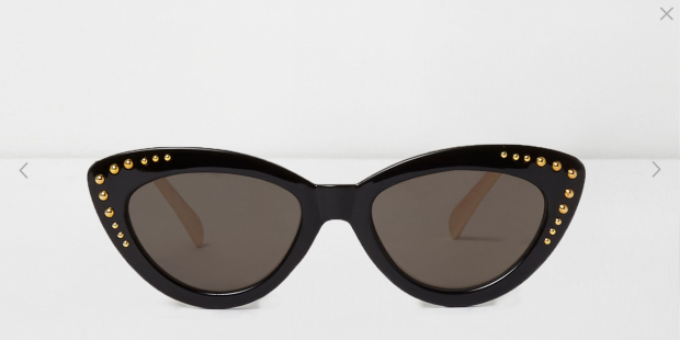 Black studded cat eye sunglasses