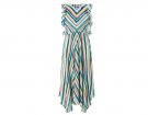 Abito a righe multicolor con ruches
