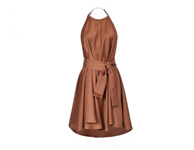 Abito corto in tessuto satin