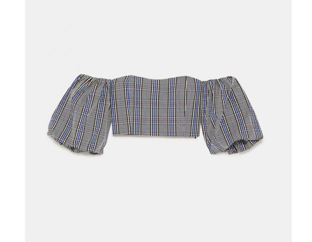Crop top a quadri