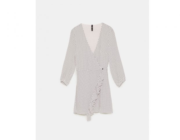 Vestito wrap a pois