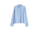 Camicia in viscosa a pois con sfondo a righe