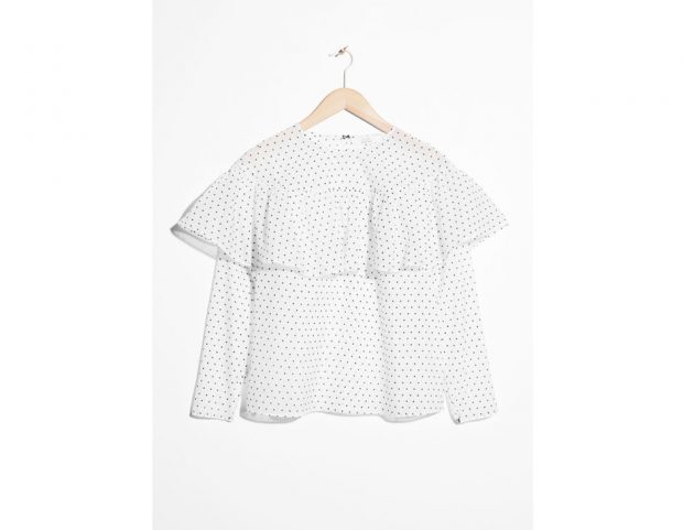Polka-Dot Frill Blouse
