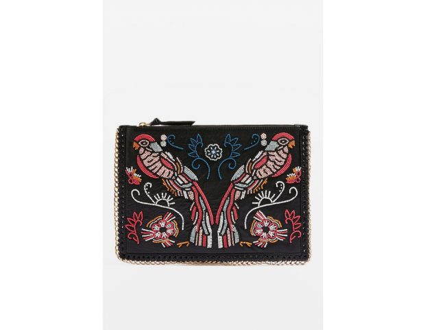Parrot Embroidered Cross Body Bag