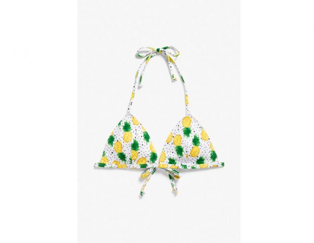 Triangle bikini top con ananas