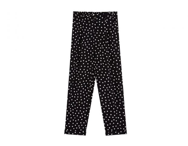 Pantaloni tailored fit a pois