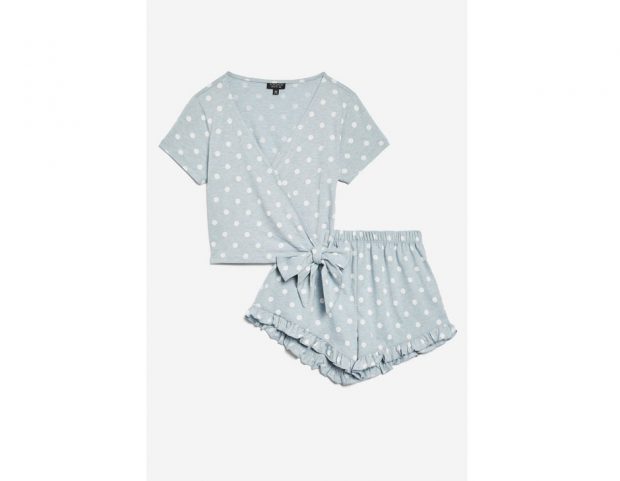 Wrap set in jersey a pois