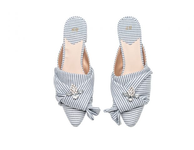 Sabot jacquard con applique