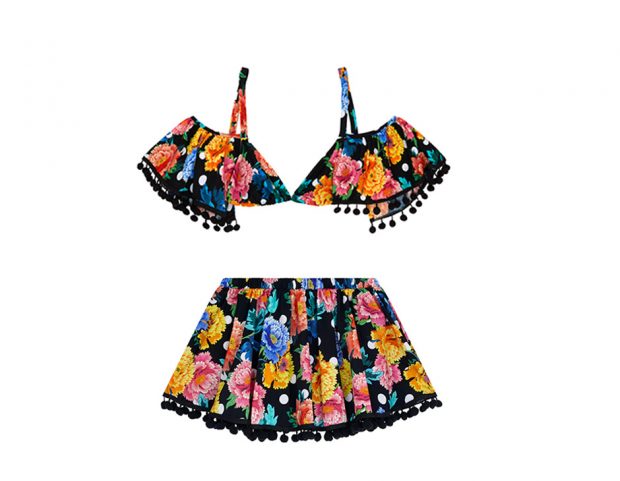Due pezzi a fiori con slip a gonnellino Asos