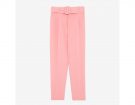 Pantaloni rosa con cintura in vita