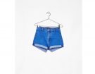 Shorts denim a vita alta con risvolto