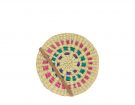 Multicoloured Large Straw Circle Bag