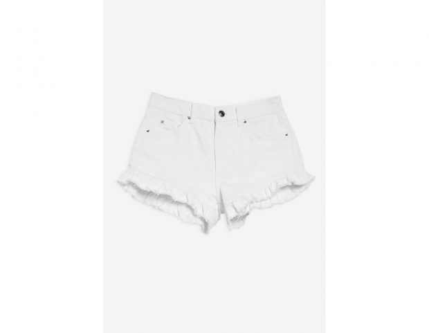 Denim Frill Trim Shorts