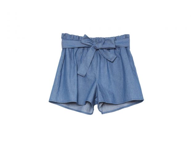 Shorts in Tela Effetto Denim