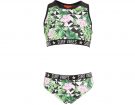 Girls green geo tropical bikini set