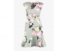 Abito con maxi rose stampate